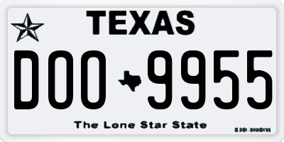 TX license plate DOO9955