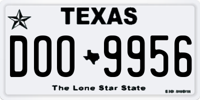TX license plate DOO9956