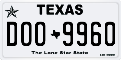 TX license plate DOO9960