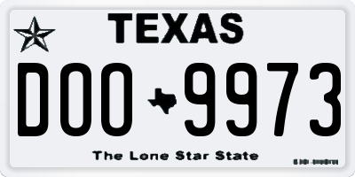 TX license plate DOO9973