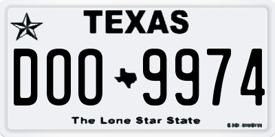 TX license plate DOO9974
