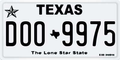 TX license plate DOO9975