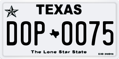 TX license plate DOP0075