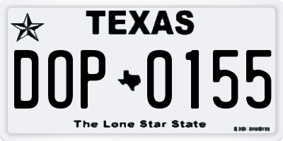 TX license plate DOP0155
