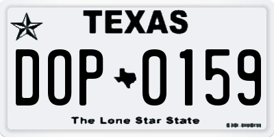 TX license plate DOP0159