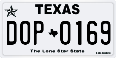 TX license plate DOP0169
