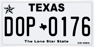 TX license plate DOP0176