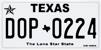 TX license plate DOP0224