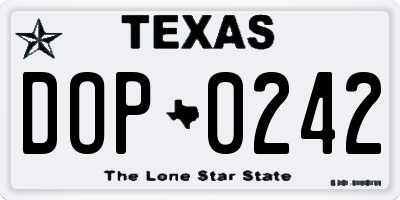 TX license plate DOP0242