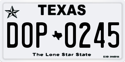 TX license plate DOP0245