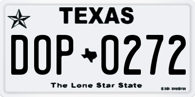TX license plate DOP0272