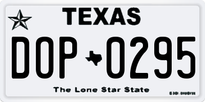 TX license plate DOP0295