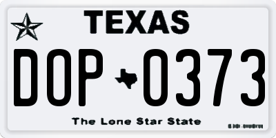 TX license plate DOP0373