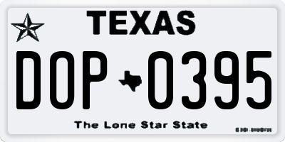 TX license plate DOP0395