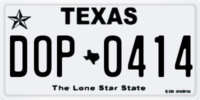 TX license plate DOP0414