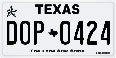 TX license plate DOP0424