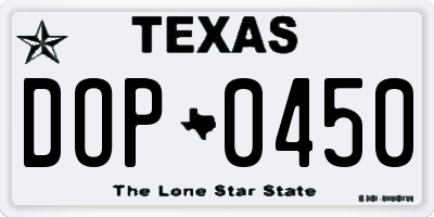TX license plate DOP0450