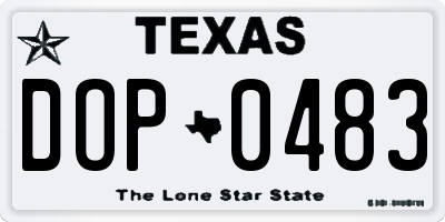 TX license plate DOP0483