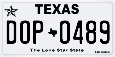 TX license plate DOP0489
