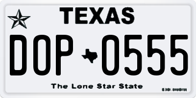 TX license plate DOP0555