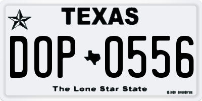 TX license plate DOP0556