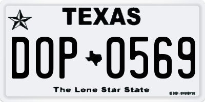 TX license plate DOP0569