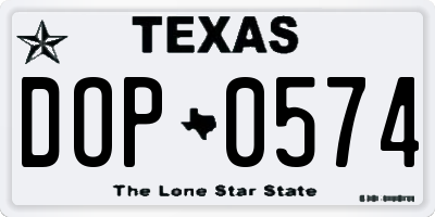TX license plate DOP0574