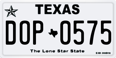 TX license plate DOP0575