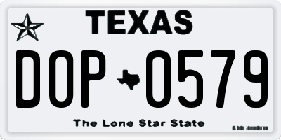 TX license plate DOP0579