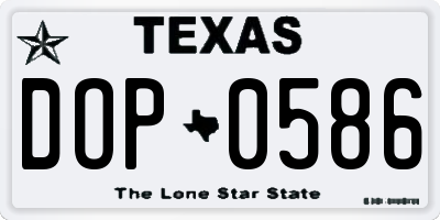 TX license plate DOP0586