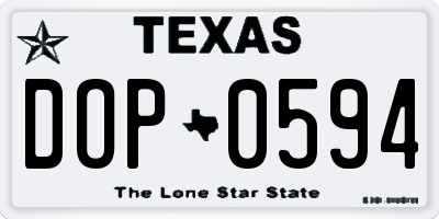 TX license plate DOP0594