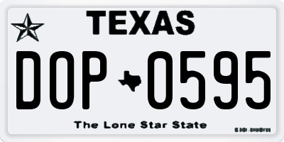 TX license plate DOP0595