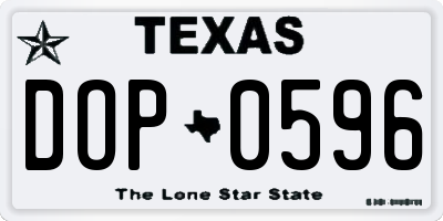 TX license plate DOP0596