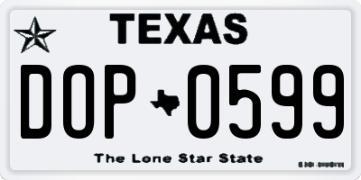 TX license plate DOP0599