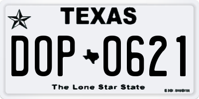 TX license plate DOP0621