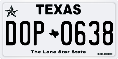 TX license plate DOP0638