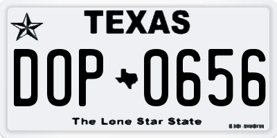 TX license plate DOP0656