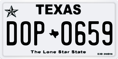 TX license plate DOP0659