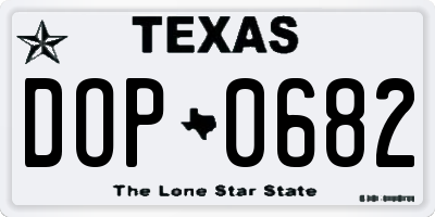 TX license plate DOP0682