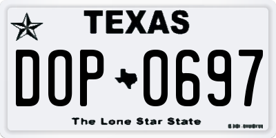 TX license plate DOP0697