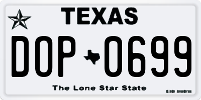 TX license plate DOP0699