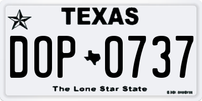 TX license plate DOP0737