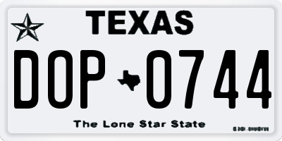 TX license plate DOP0744