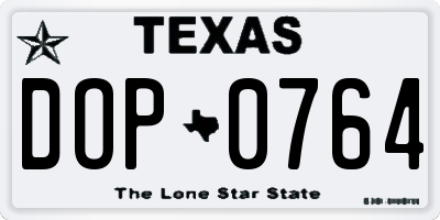 TX license plate DOP0764