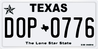 TX license plate DOP0776