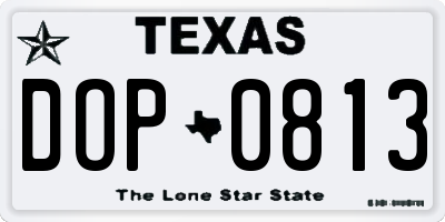 TX license plate DOP0813