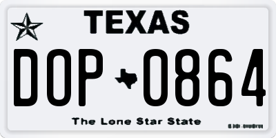 TX license plate DOP0864