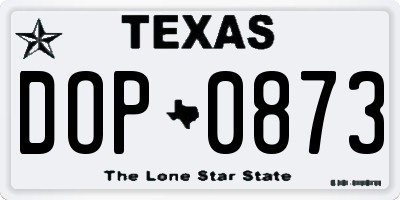 TX license plate DOP0873