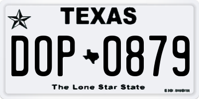 TX license plate DOP0879