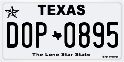 TX license plate DOP0895